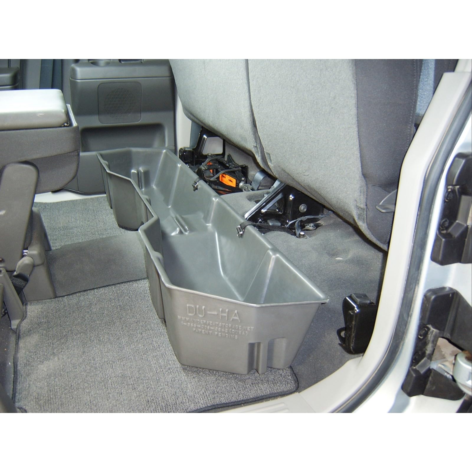 Under Seat Storage DuHa 40011 fits 2004-2024 Nissan Titan King Cab & Crew Cab | Dark Gray Heavy-Duty Back Seat Multi Tool Organizer | Includes Dividers
