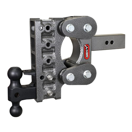 GEN-Y Heavy Duty Hitch Tow for 2.5" Receiver - 7.5" Drop/Rise with 5 Adjustable Positions, Includes Dual Ball Mount, Pintle Lock and Pins, 16,000 lbs Towing Capacity, 1,700 lbs Tongue Weight