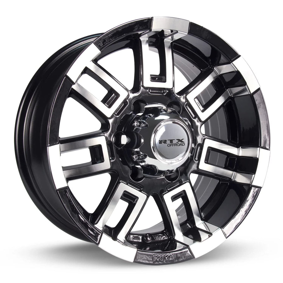 Crush RTX Machined Wheel - Black with Machined Face 16" x 8", 12 Offset, 5x114.3 Bolt Pattern, 73.1mm Hub