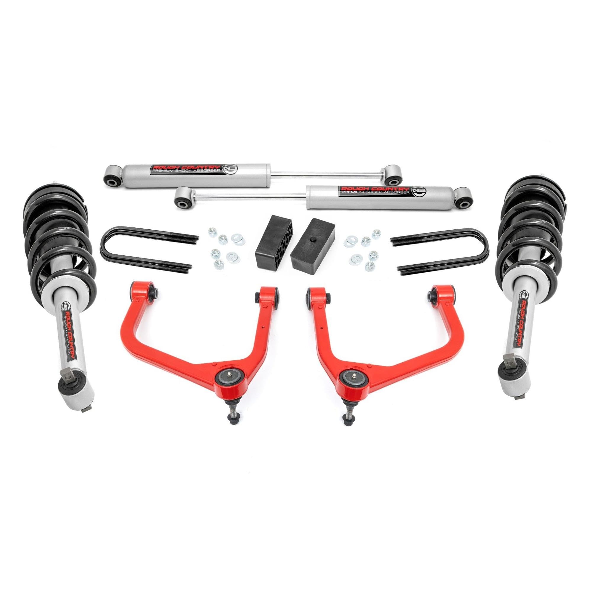 3.5" Rough Country Lift Kit w/N3 Struts for 2019-2024 GMC Sierra 1500-28831RED