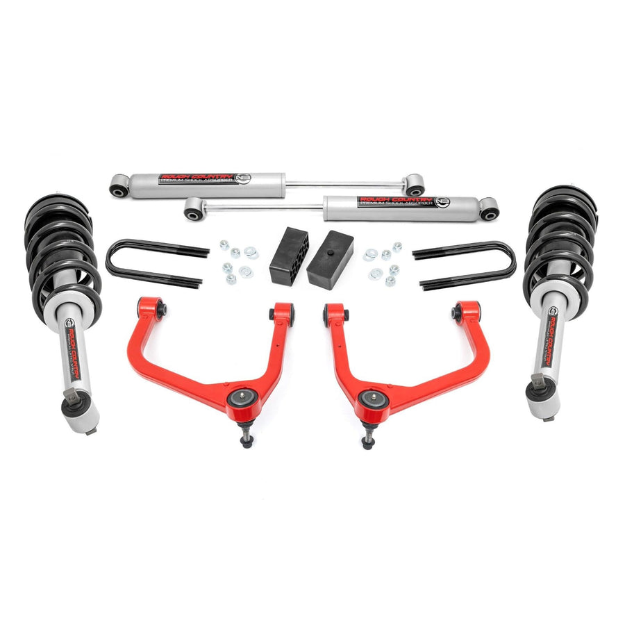 3.5" Rough Country Lift Kit w/N3 Struts for 2019-2024 GMC Sierra 1500-28831RED