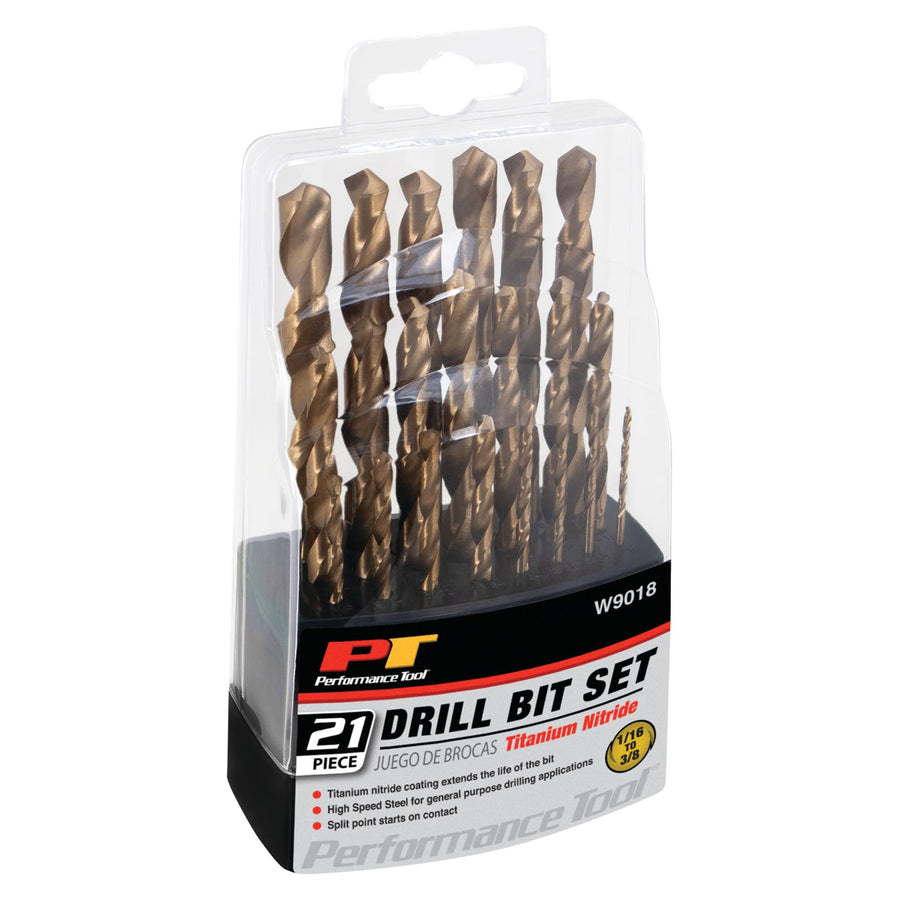 21-Piece Performance Tool W9018 Twist Drill Set