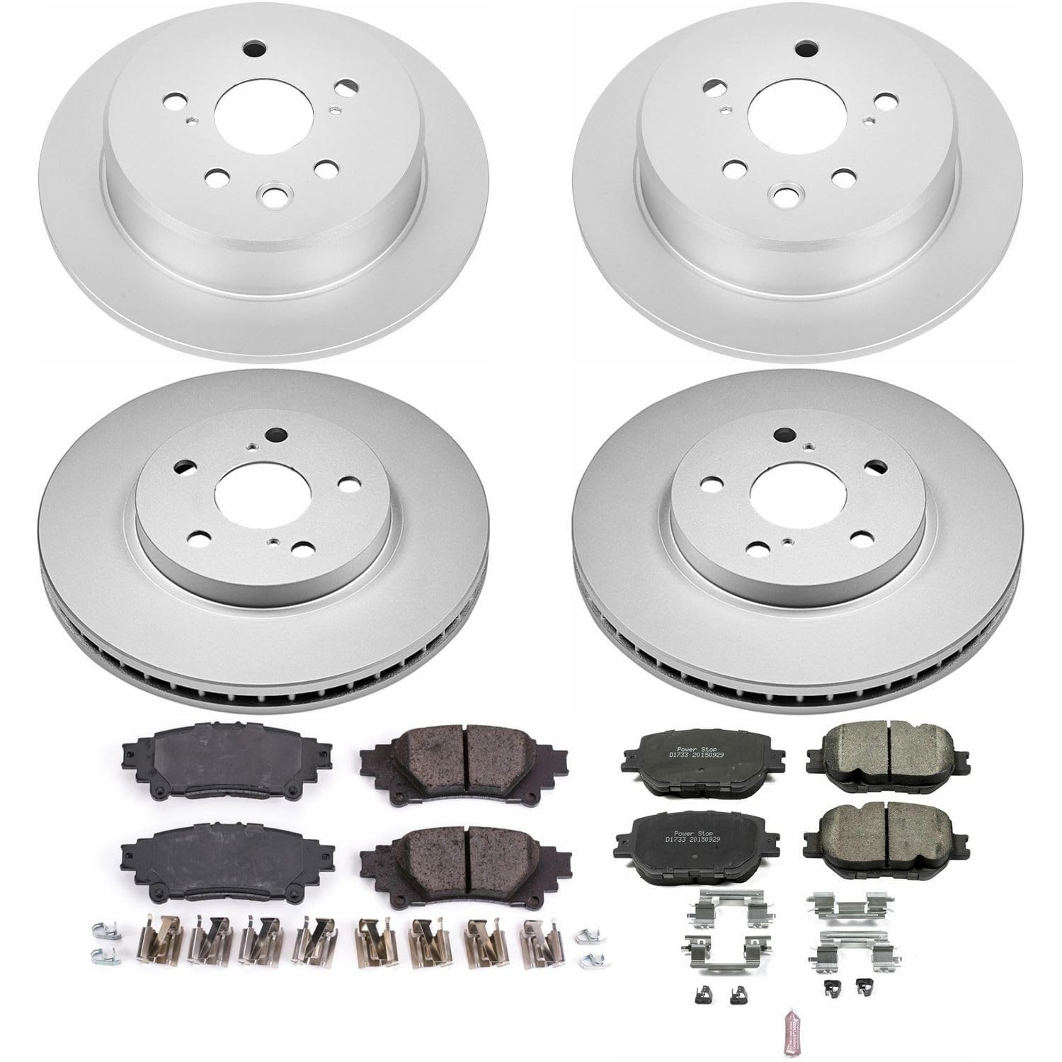 Power Stop CRK6989 Z17 Evolution Geomet Coated Brake Kit Front and Rear For Lexus IS250 2014-2015 [Model Specific]