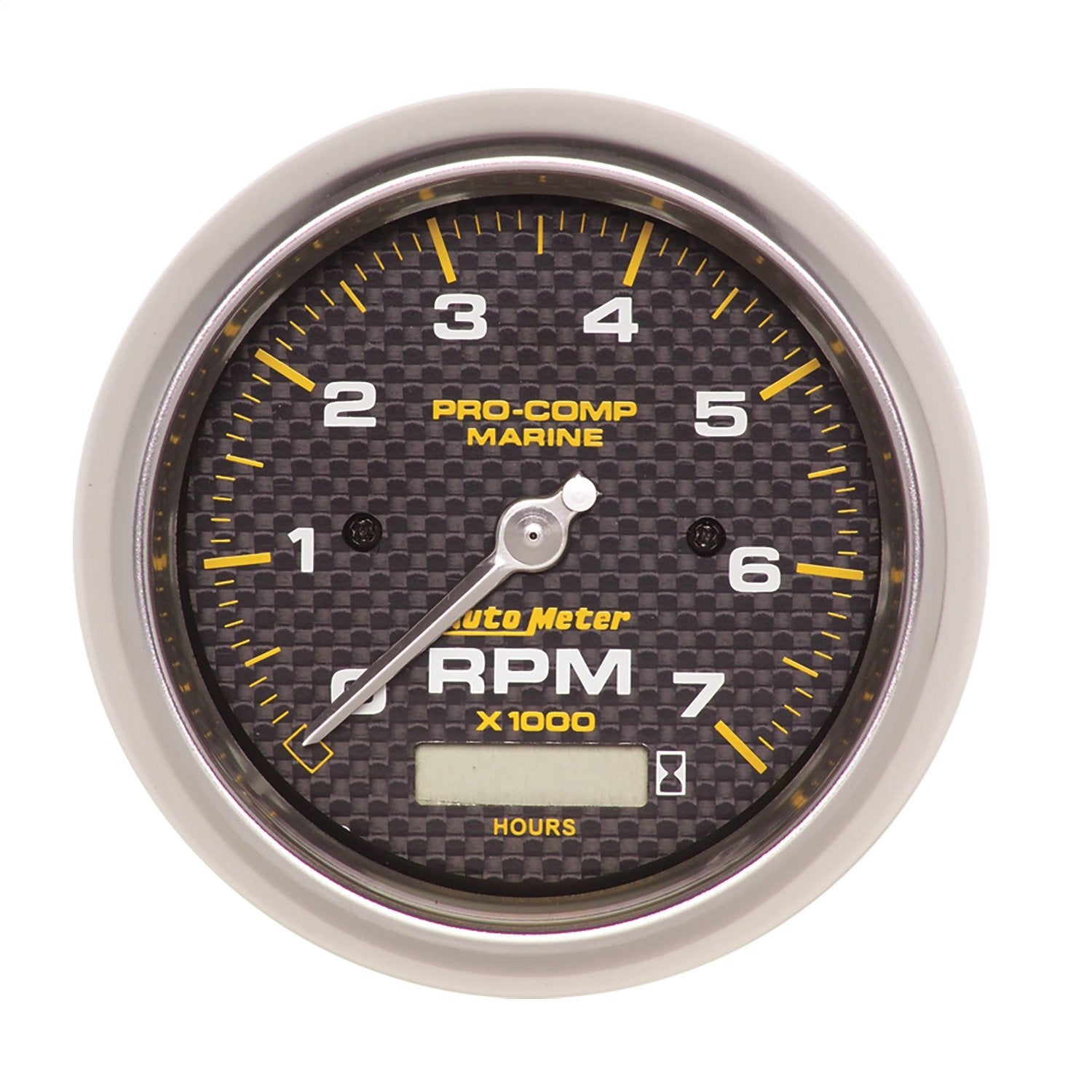 Tachometer Auto Meter 200890-40, 3 3/8", 7K RPM, W/Hourmeter, Marine Carbon Fiber