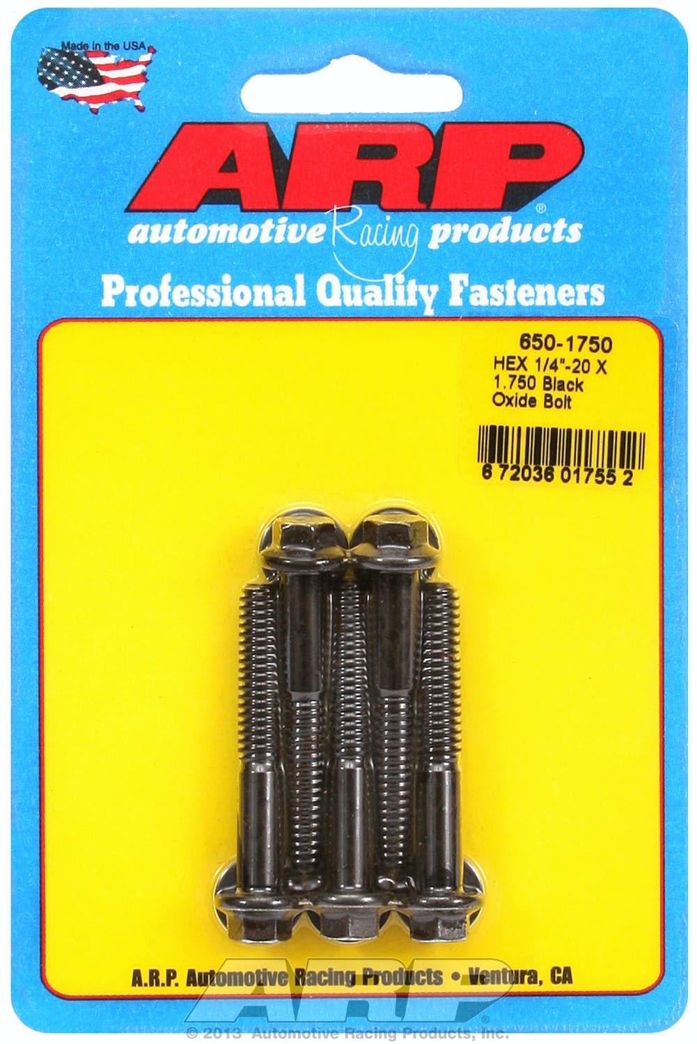Hex ARP (650-1750) Oxide Bolt, Black