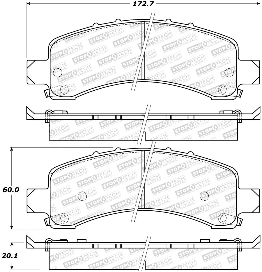 308.09740 StopTech Street Brake Pads with Shims and Hardware