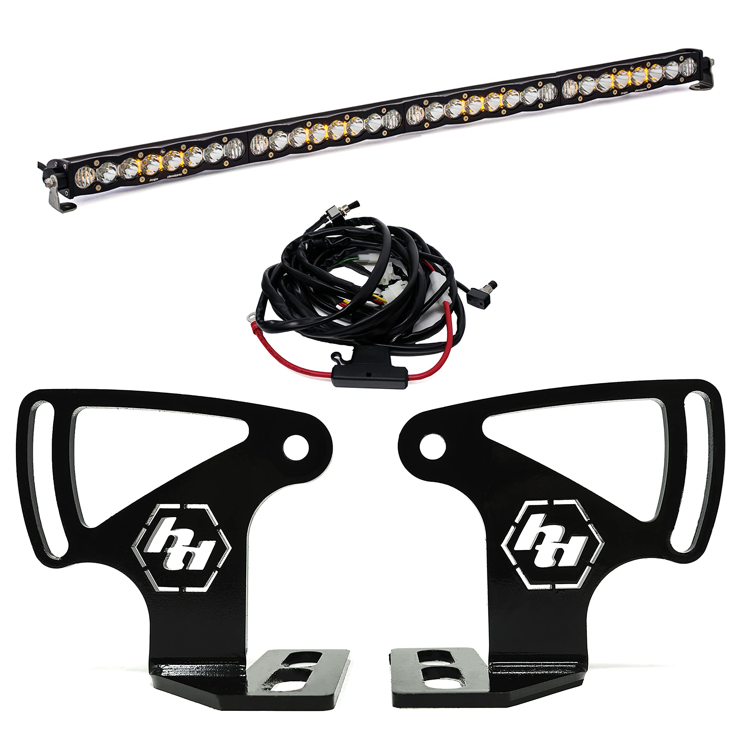 40-inch Baja Designs S8 LED Light Bar Roof Mount Kit for Textron Wildcat XX UTV 2018-21 (Driving/Combo, Clear)