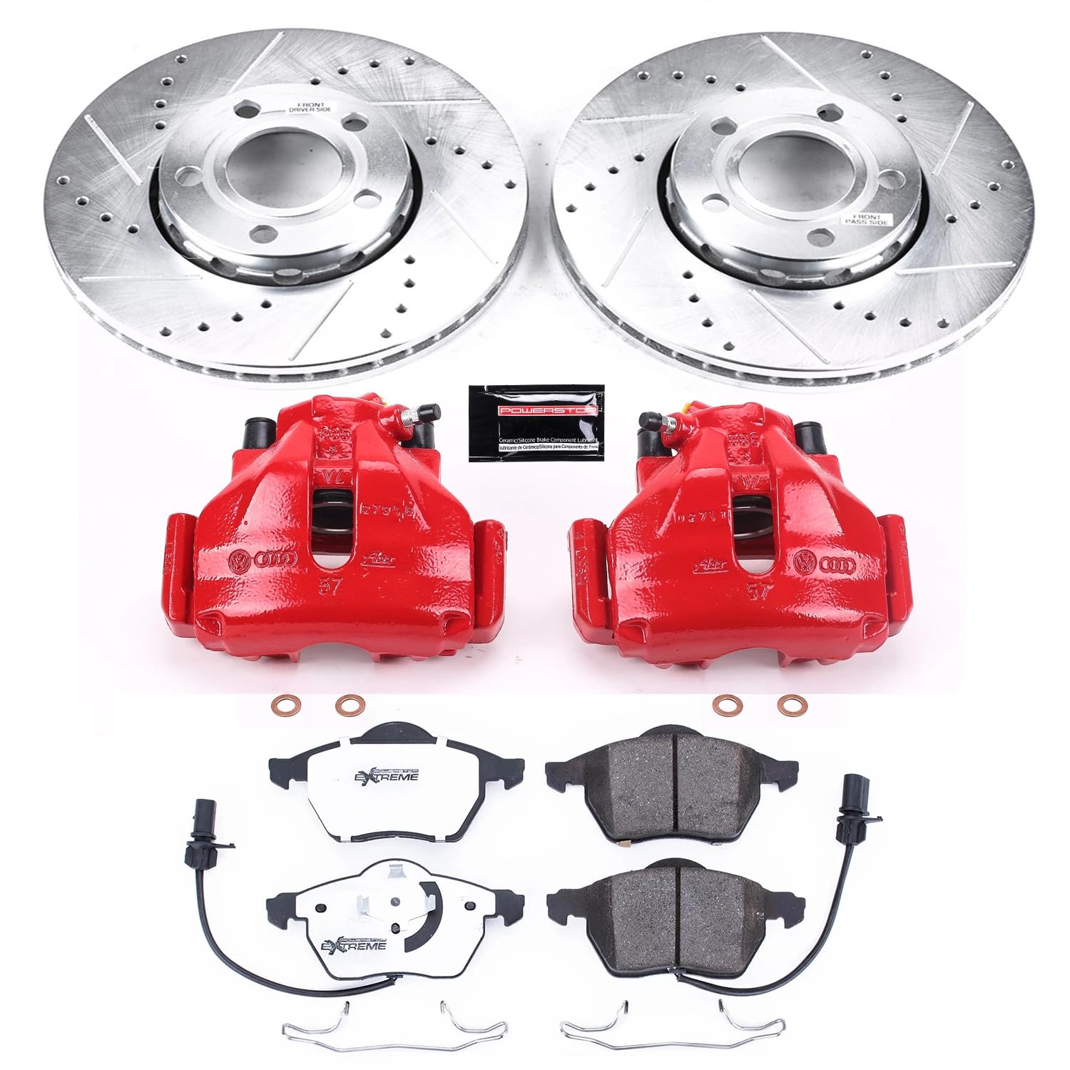 Power Stop Front KC528-26 Z26 Street Warrior Brake Kit Audi VW For Audi A4, Audi A4 Quattro, Audi A6, Audi A6 Quattro, VW Passat [Model Specific]