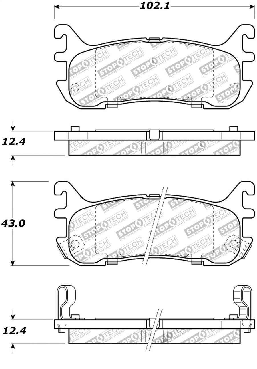Rear StopTech 308.06360 Brake Pads with Shims and Hardware Street