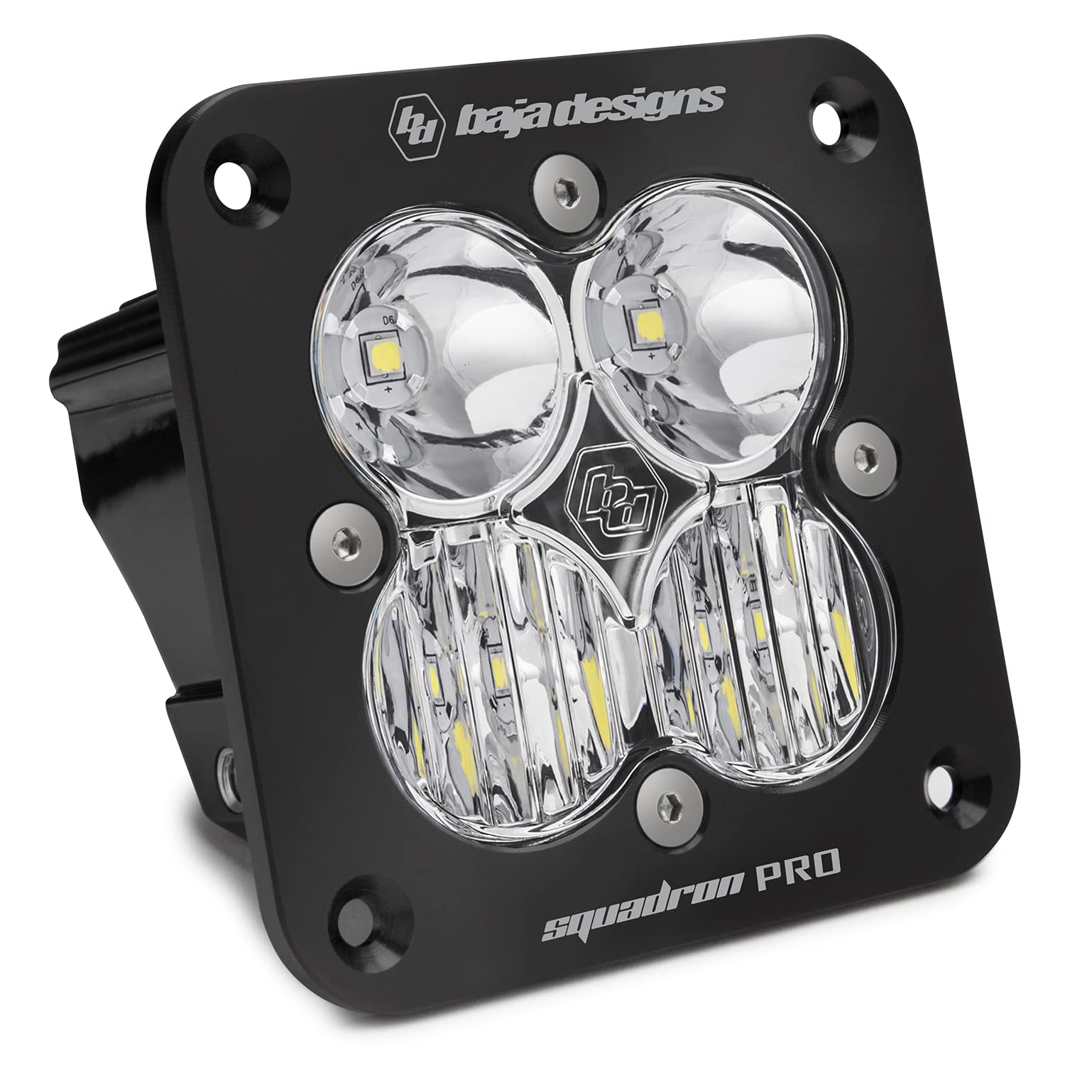 Baja Designs Flush Mount Squadron Pro Black LED Light Pod (Driving/Combo; Clear)