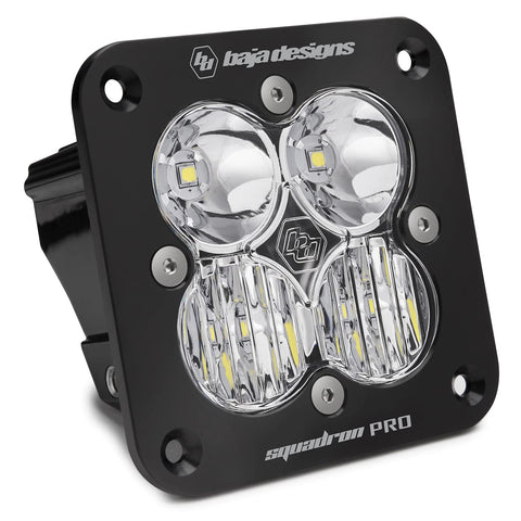 Baja Designs Flush Mount Squadron Pro Black LED Light Pod (Driving/Combo; Clear)