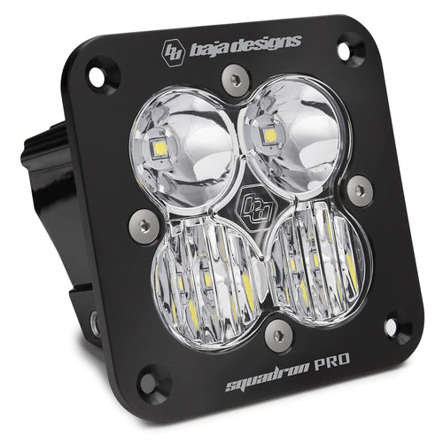 Baja Designs Flush Mount Squadron Pro Black LED Light Pod (Driving/Combo; Clear)