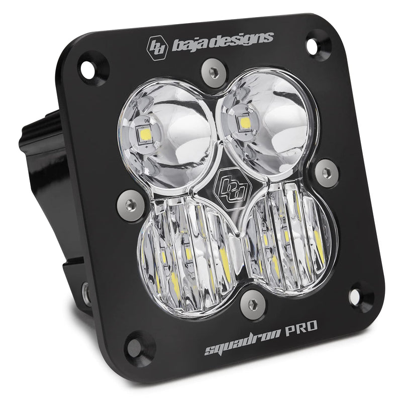 Baja Designs Flush Mount Squadron Pro Black LED Light Pod (Driving/Combo; Clear)