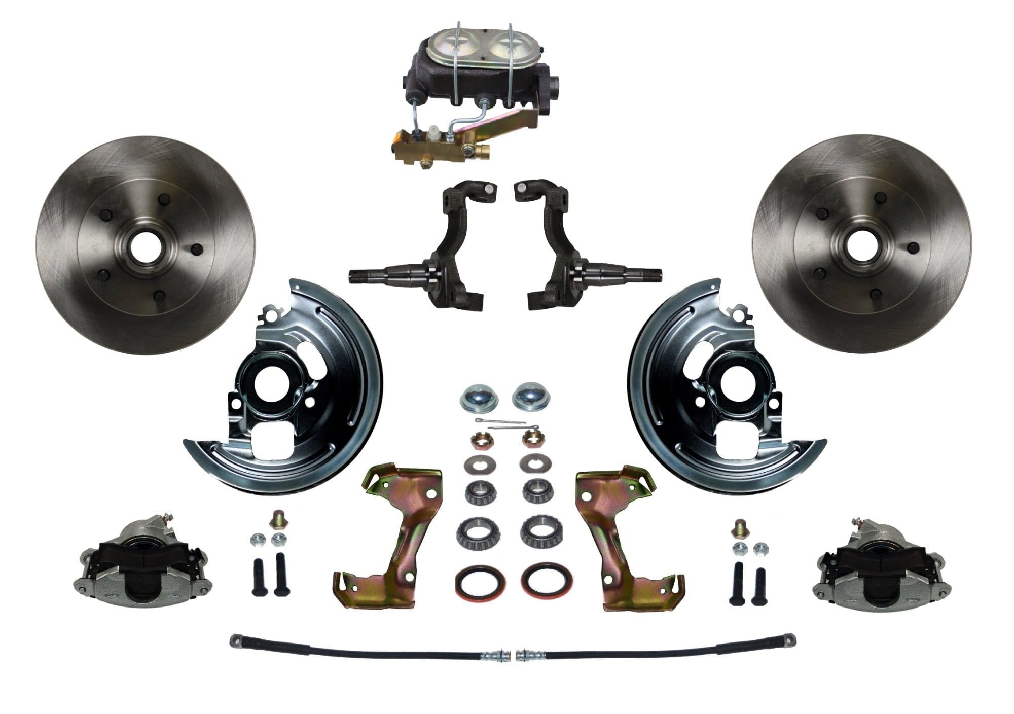 BRAKES LEED Manual Front Disc Brake Conversion Kit With Cast Iron M/C Disc/Drum Side Mount