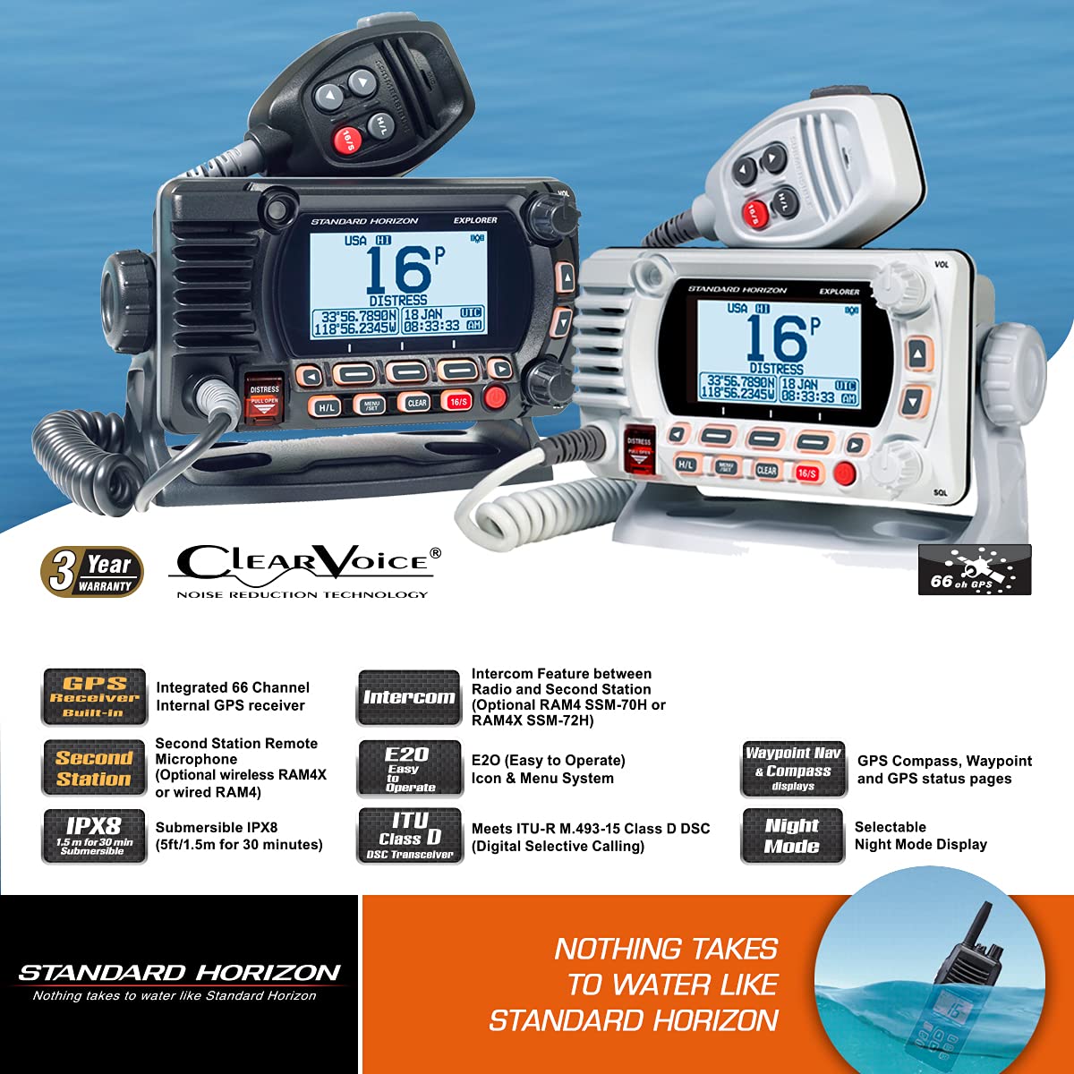 GX1800G Standard Horizon Fixed Mount VHF w/GPS - Black