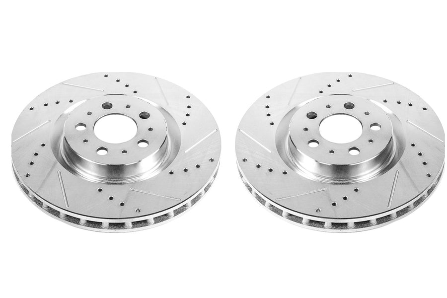 Power Stop Front EBR895XPR Evolution Drilled and Slotted Rotor (Pair) For Volvo S60 2004-2007 | Volvo V70 2004-2007/Volvo S60 2004-2007 | Volvo V70 2004-2007 [Vehicle Specific]