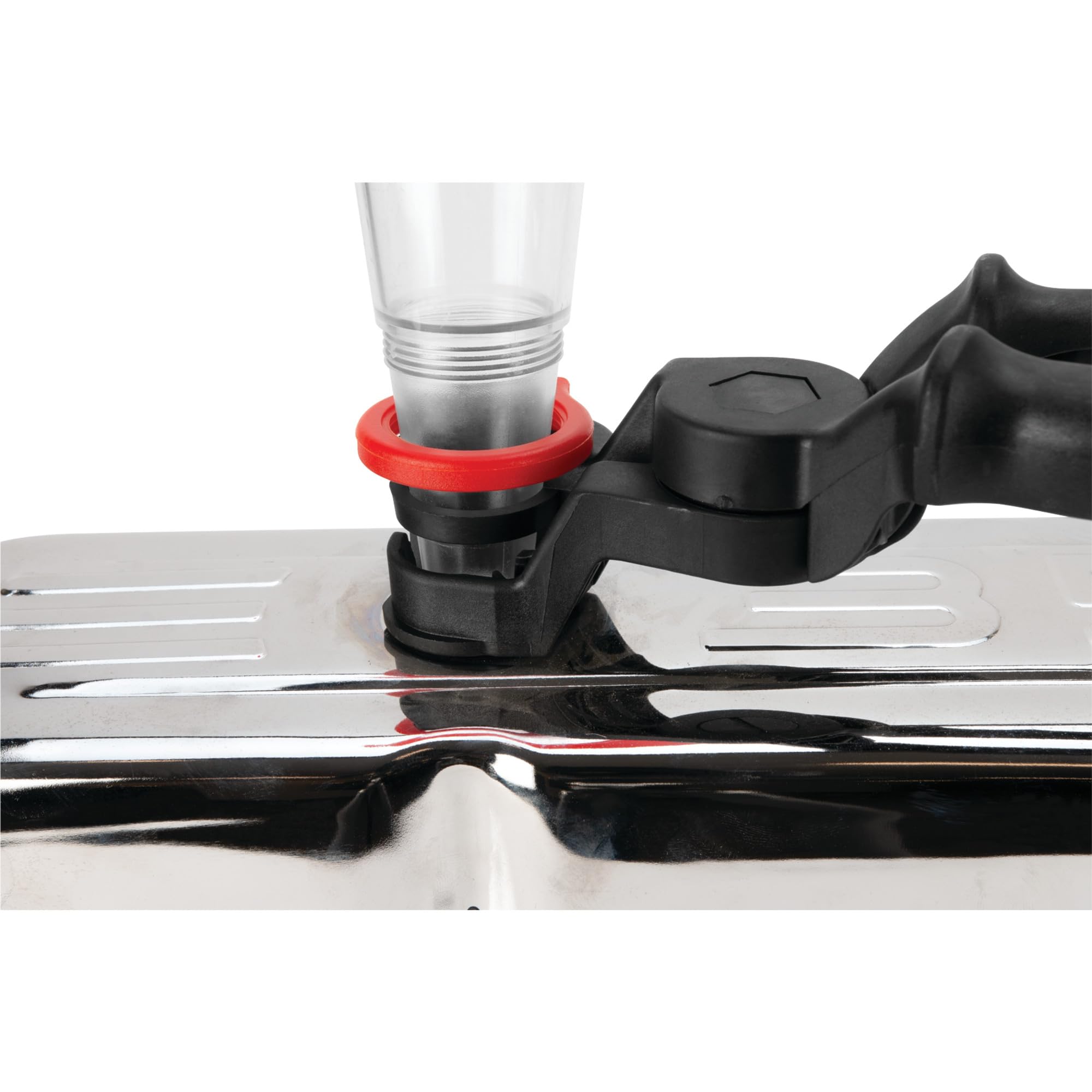 Hands-Free Funnel Performance Tool W4069 with Clamp - Prevents Spills, Transparent Lower Chamber, Fits Most Vehicles, 257mm x 127mm Dimensions