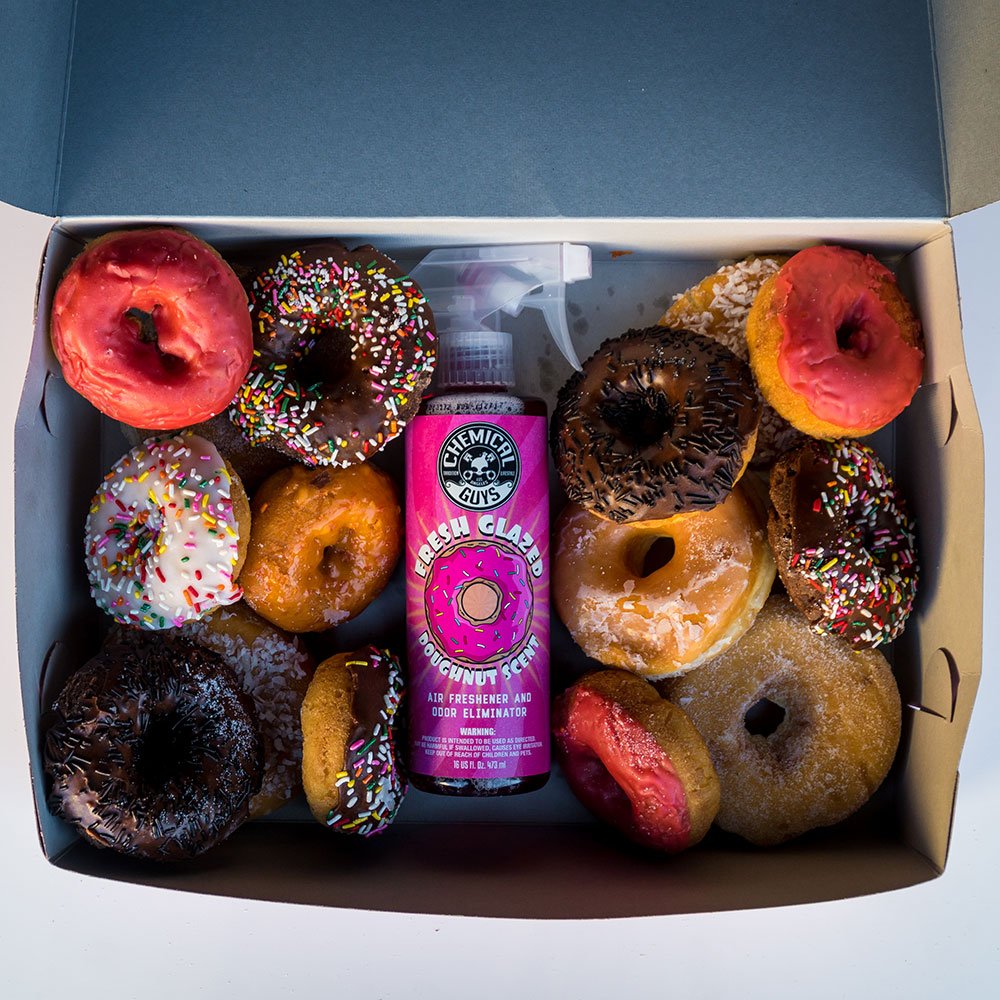 Chemical Guys Fresh Glazed Doughnut Scent AIR23304 Premium Air Freshener and Odor Eliminator, (Great for Cars, Trucks, SUVs, RVs, Home, Office, Dorm Room & More) 4 fl oz