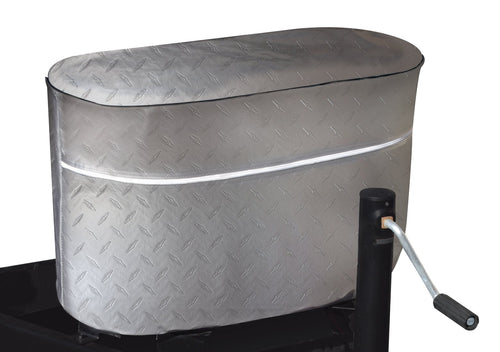 Double ADCO 2713 Silver 30 Diamond Plated Steel Vinyl Propane Tank Cover