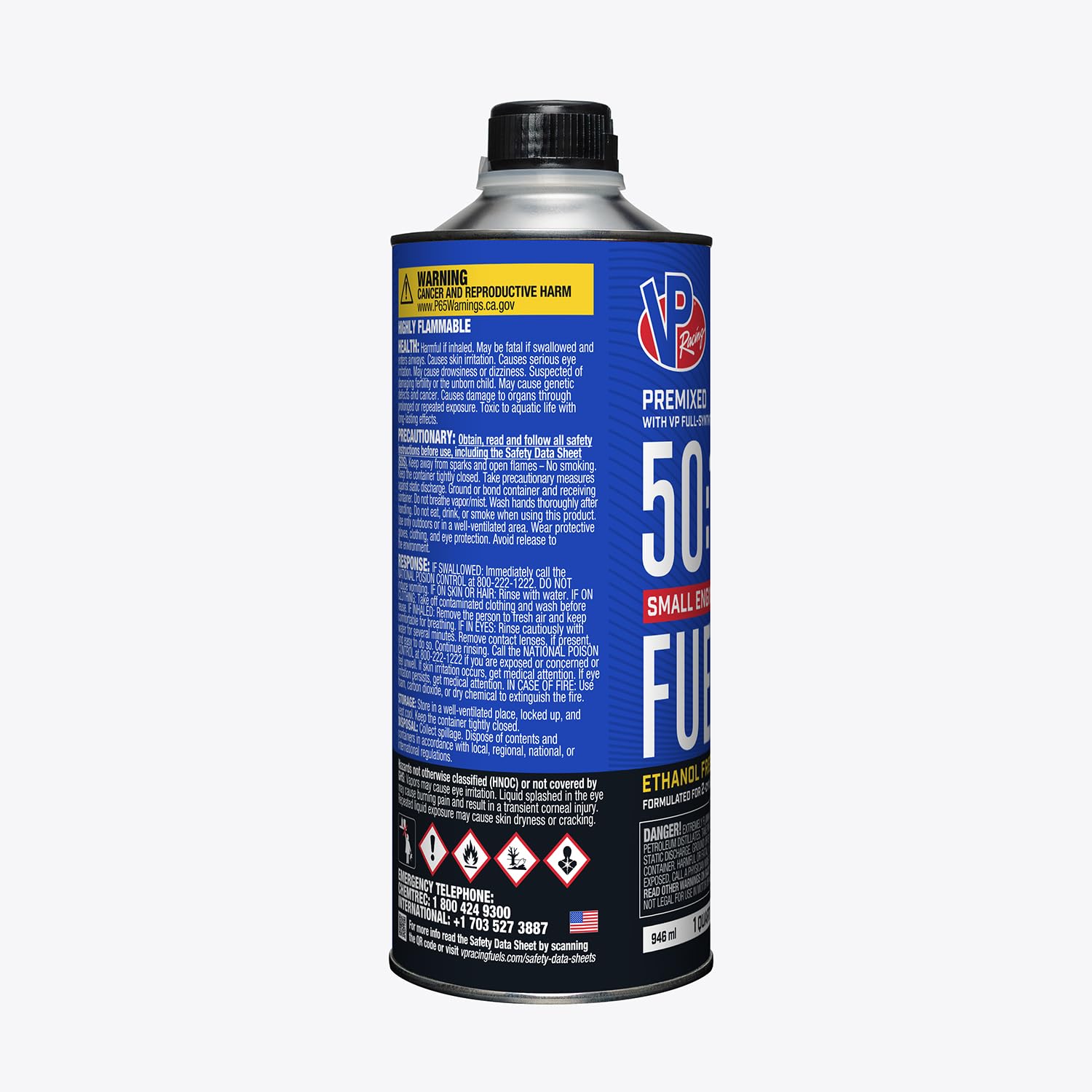 6235 VP Racing Fuels 50:1 SEF Premixed 2-Cycle Small Engine Fuel, 1 Quart