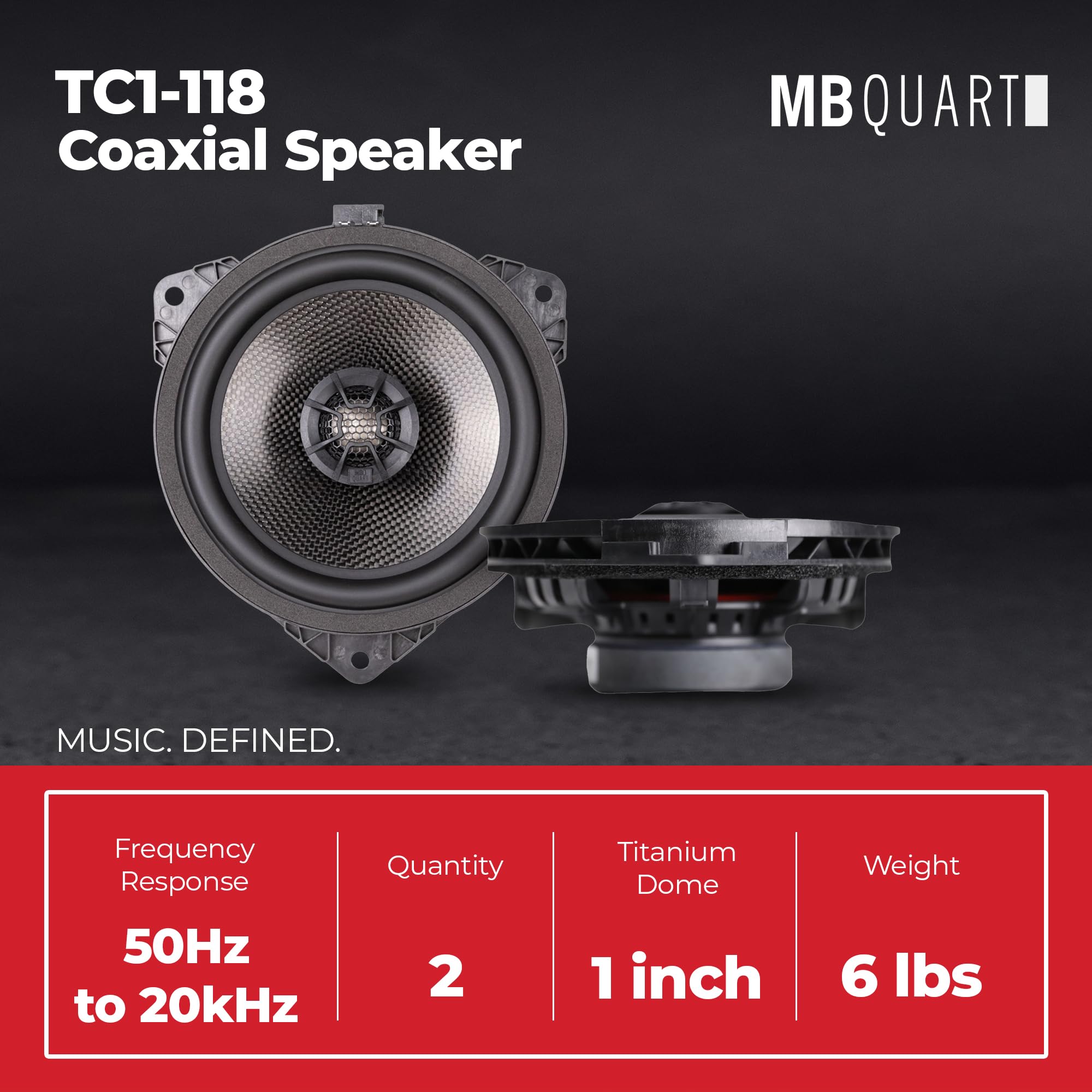 MB Quart 7-Inch TC1-118 Coaxial Speaker System with WideSphere Tweeters and Crossovers for Toyota, Lexus, and Scion Vehicle Audio Upgrade