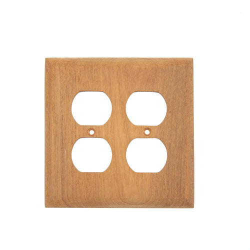 Double Duplex Receptacle Cover Whitecap 60177 Teak