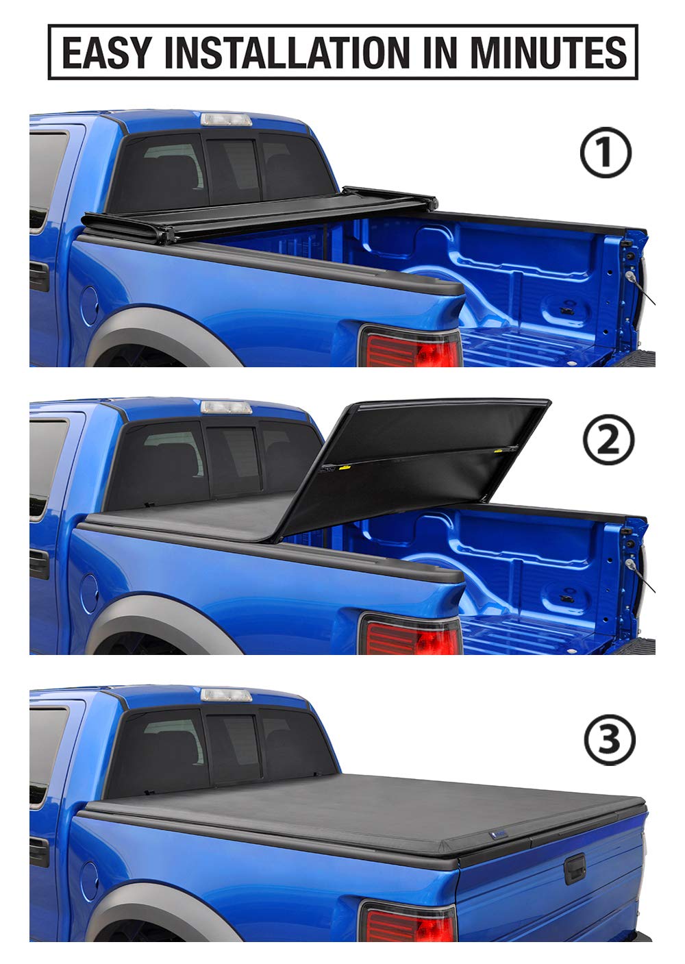 Tyger Auto T3 Soft Truck Bed Tri-fold Tonneau Cover Compatible with 2017-2026 Honda Ridgeline | 5'4" (64") Bed | TG-BC3H1065