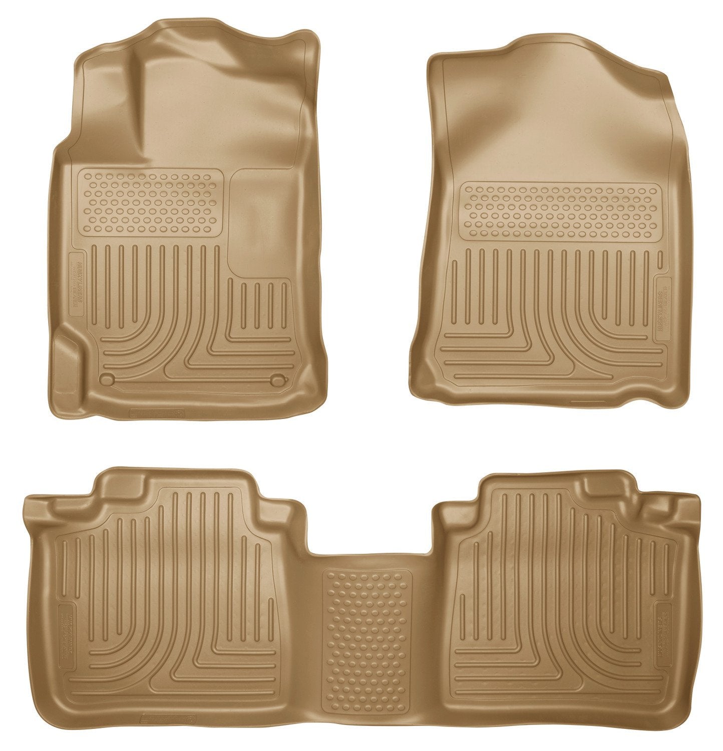 Weatherbeater Husky Liners Floor Mats | Fits 2010-2015 Lexus RX350 & Lexus RX450H | Front & 2nd Row, 3-pc Tan - 99553