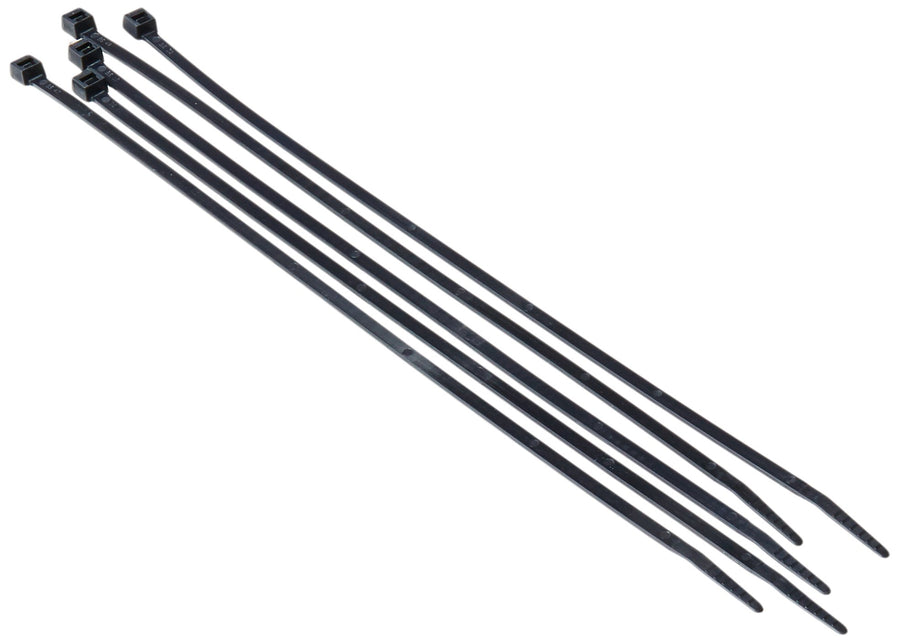 11” Indoor/Outdoor UV Rated Nylon Cable Ties, 50 Pound Tensile Strength, 100 Count, Black