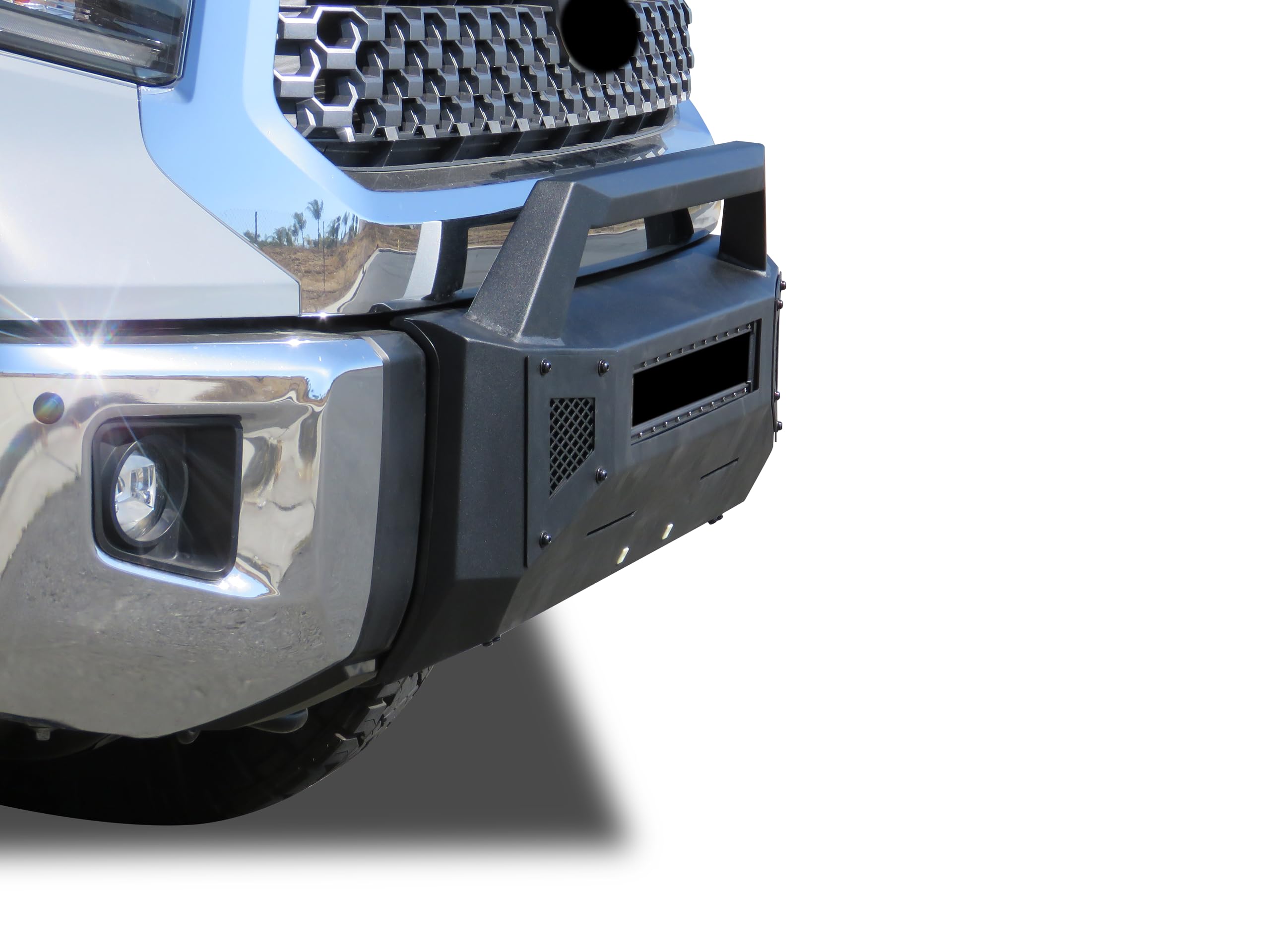 Armour III Black Horse Light Duty Front Bumper Textured Black Compatible with 2014-2021 Toyota Tundra(Excl. TRD Pro with TSS-P)-AR3LD63NL