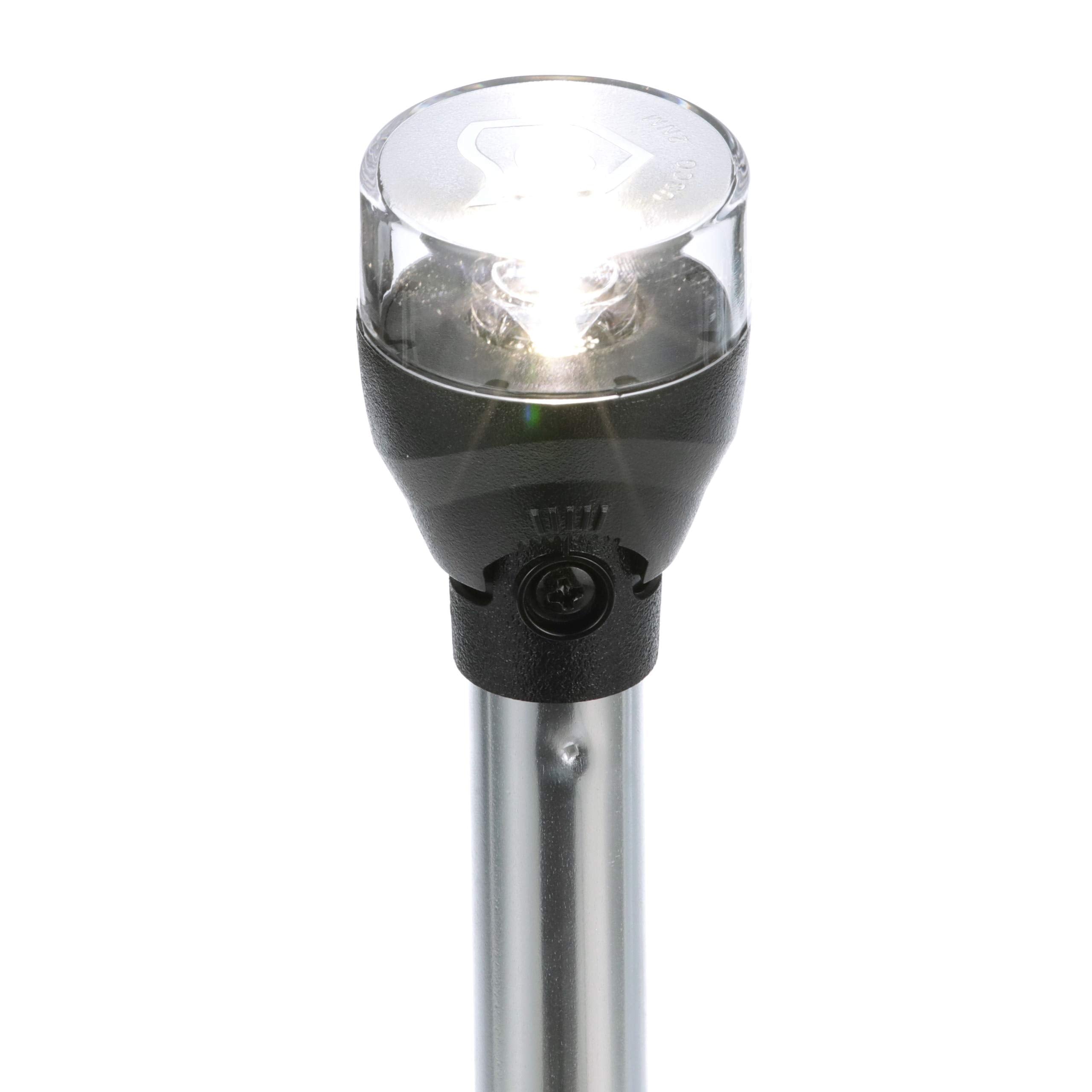12-Inch attwood 5557-PV12A7 All-Round LED Fold Down Navigation Light Black Base
