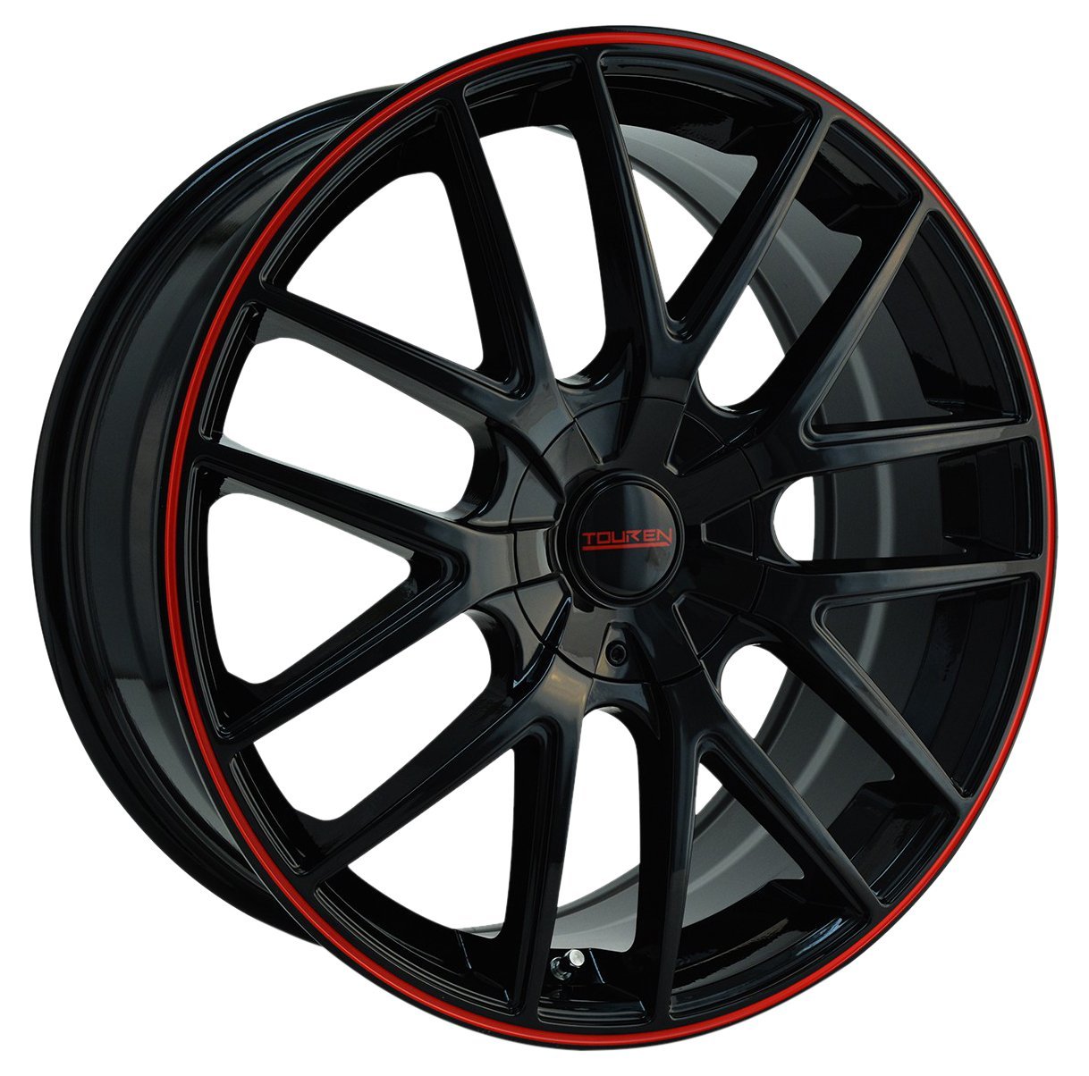 20x8.5 TR60, Bolt Pattern: 5x115/120, Offset: 20, BLACK/RED RING, set of 1