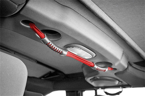 Rugged Ridge JKU Grab Strap for Jeep Wrangler | Nylon, Red | 13305.13 | Fits 2007-2018 Jeep Wrangler JKU 4-Door
