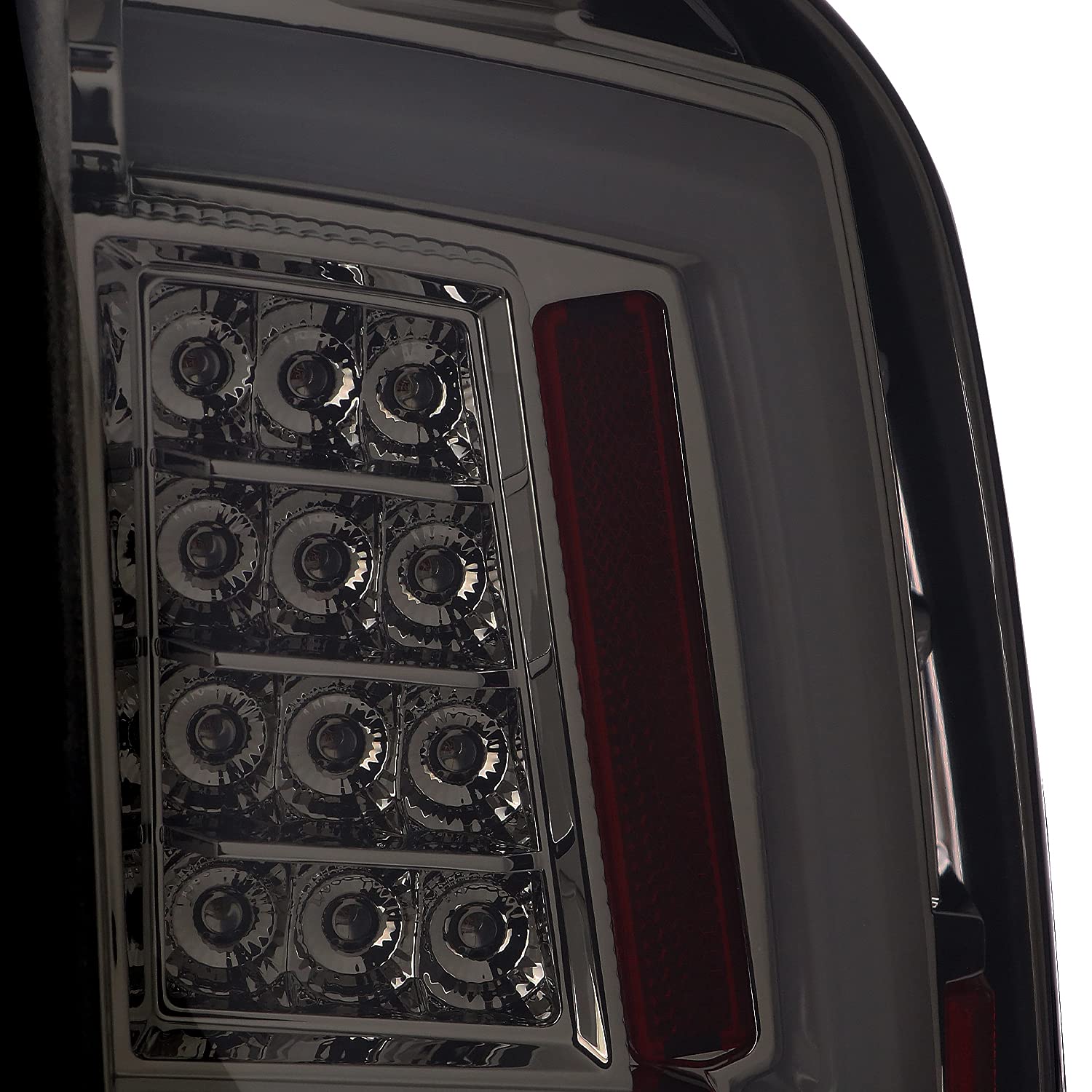 Smoke LED Tail Lights SPEC-D TUNING w/White LED Light Bar Compatible with 2016-2022 Toyota Tacoma, Left + Right Pair Assembly