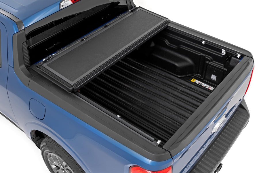 Hard Tri-Fold Tonneau Cover for Ford Maverick Rough Country (2022–2026) - Low-Profile Aluminum Truck Bed Cover, Fits 4'6 Bed
