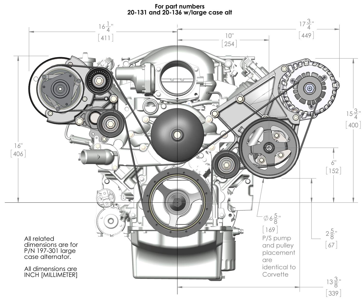 20-136 Holley LS/LT Complete Accessory Drive Kit