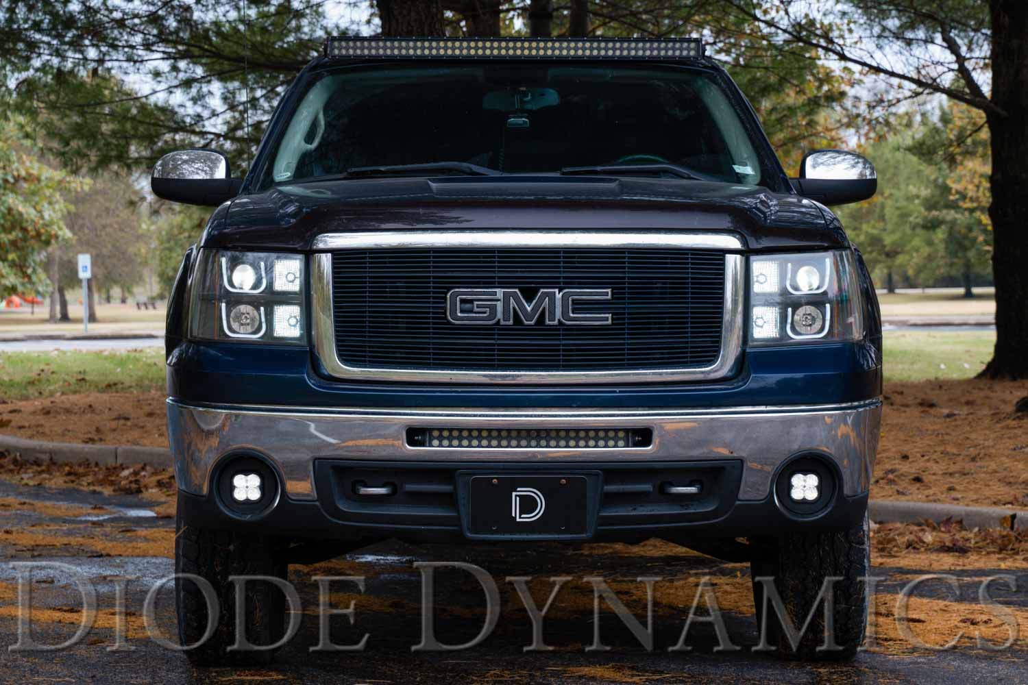 Diode Dynamics Fog Light Kit SS3 LED compatible with GMC Sierra 1500 2007-2013, Yellow SAE Fog Max with Backlight