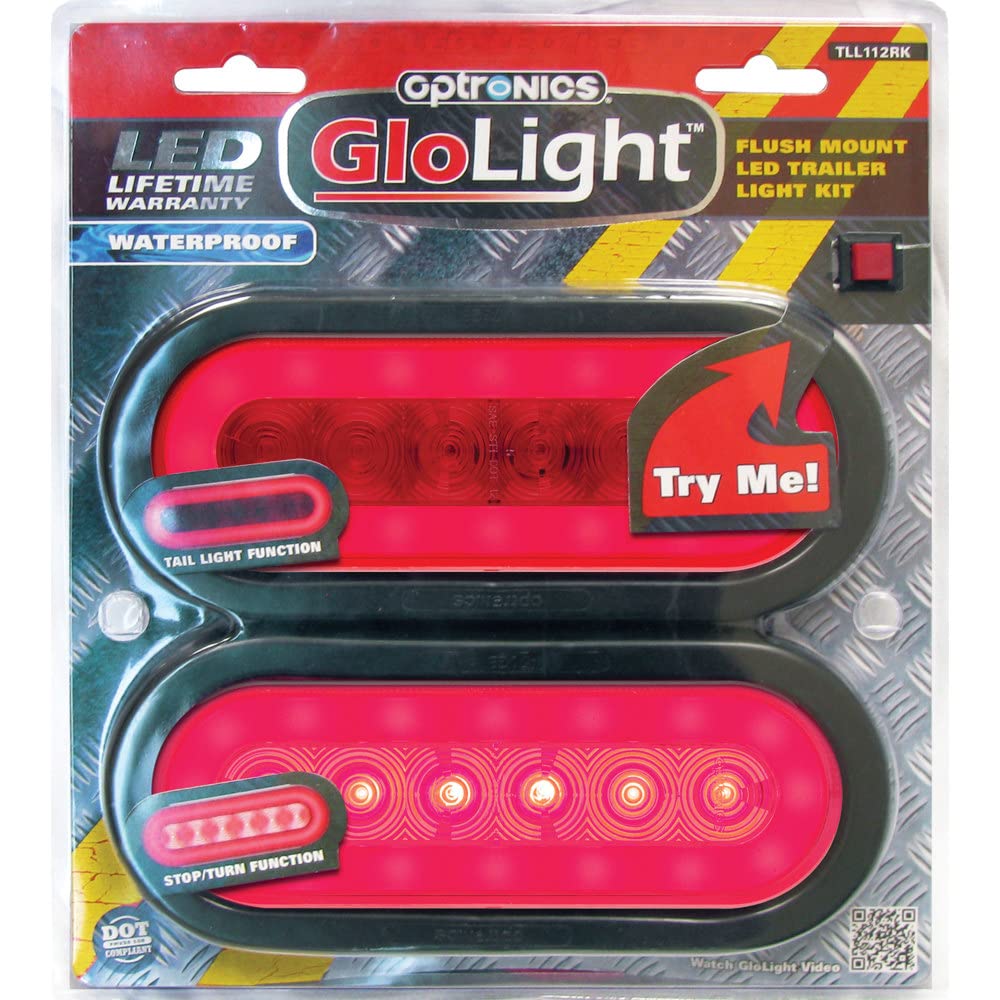 GloLight Optronics TLL112RK Red 6" Oval Sealed 22-LED Trailer Light Kit with Lifetime LED Warranty