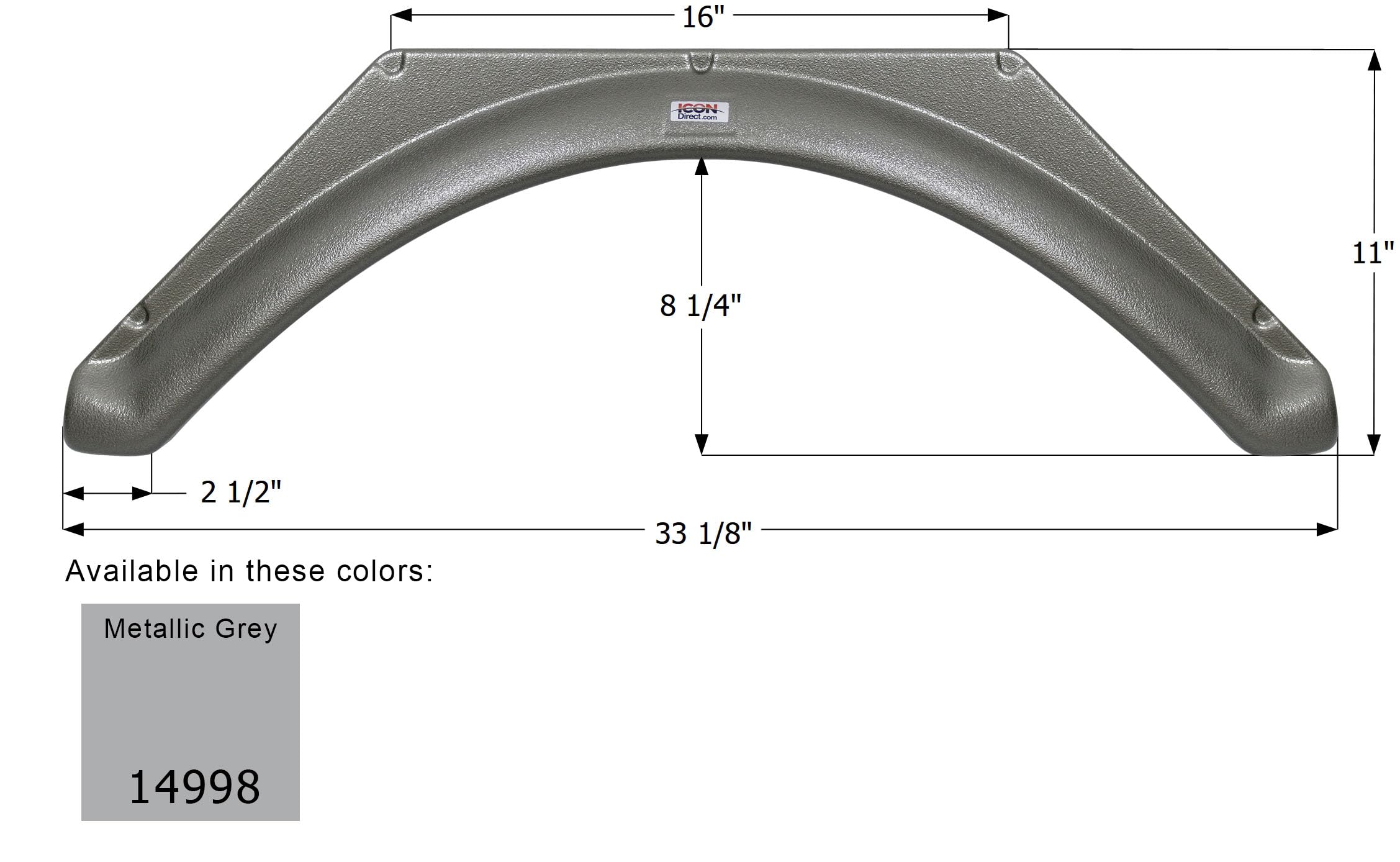 Fender Skirt ICON 14998, Single, Gulf Stream, FS4998, Metallic Grey