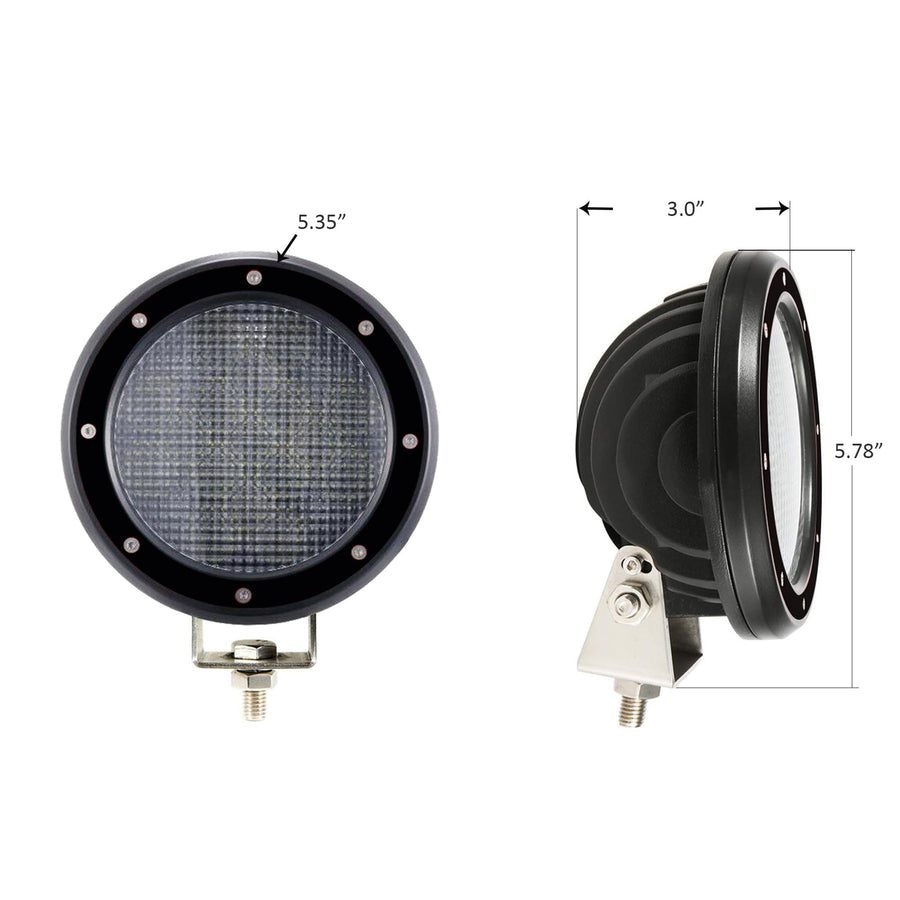 Classic Black Horse Roll Bar Incl. Set of 5.3" Dia.LED Lights w/Black Trim Rings Stainless Steel Compatible with 2005-2021 Nissan Frontier-RB007SS-PLFB