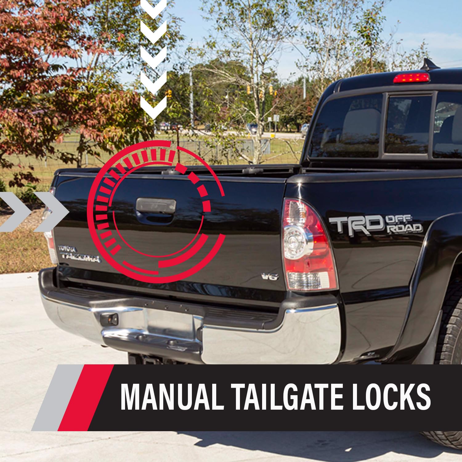 Pop & Lock Gloss Black PL5510 Manual Tailgate Lock for Toyota Tacoma (Standard Lock)