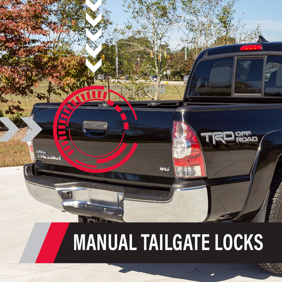 Pop & Lock Gloss Black PL5510 Manual Tailgate Lock for Toyota Tacoma (Standard Lock)