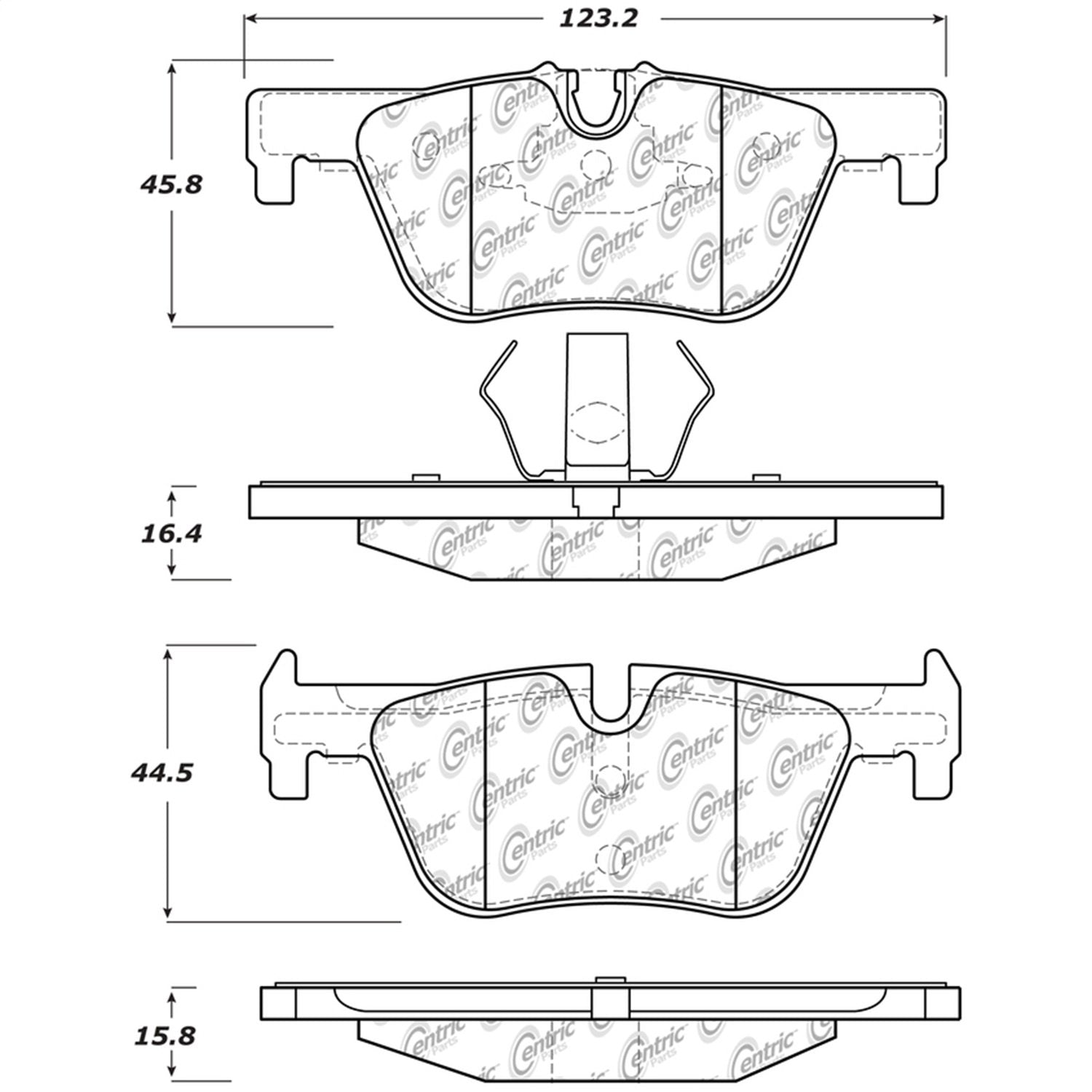Rear StopTech 308.16130 Brake Pads with Shims and Hardware