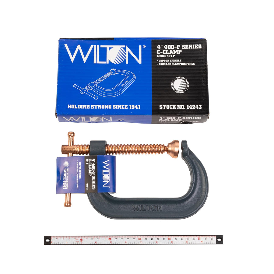 Wilton C-Clamp Spark-Duty, 4-1/4" Opening, 3-1/4" Throat, 6200 Lbs. Clamping Force (Model 404-P)