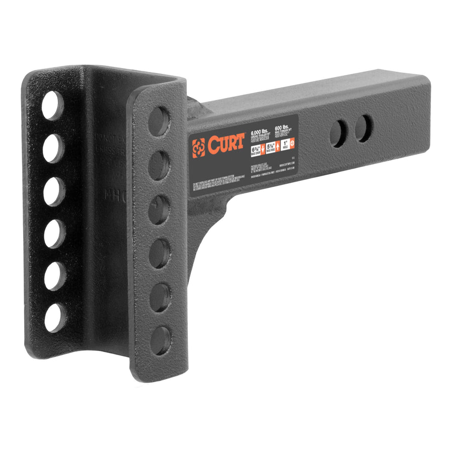 CURT Replacement Shank for Adjustable Trailer Hitch Ball Mount #45901, Fits 2-Inch Receiver, CARBIDE BLACK POWDER COAT