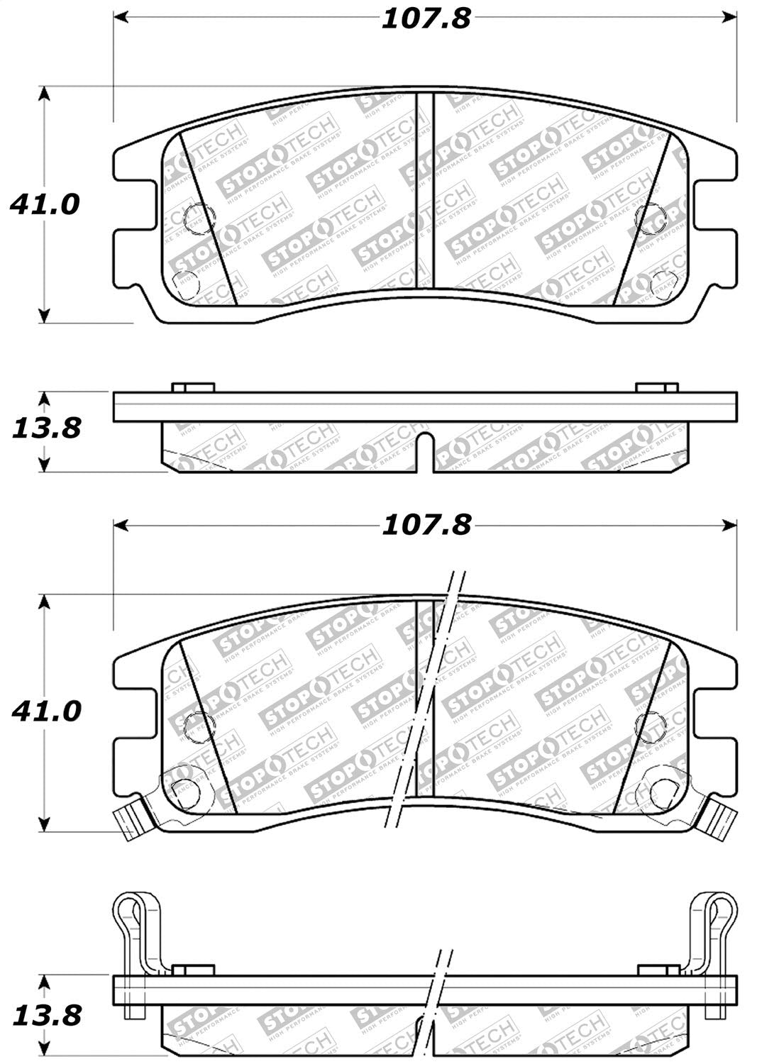 Brake Pads StopTech 305.06980 Street Select with Hardware