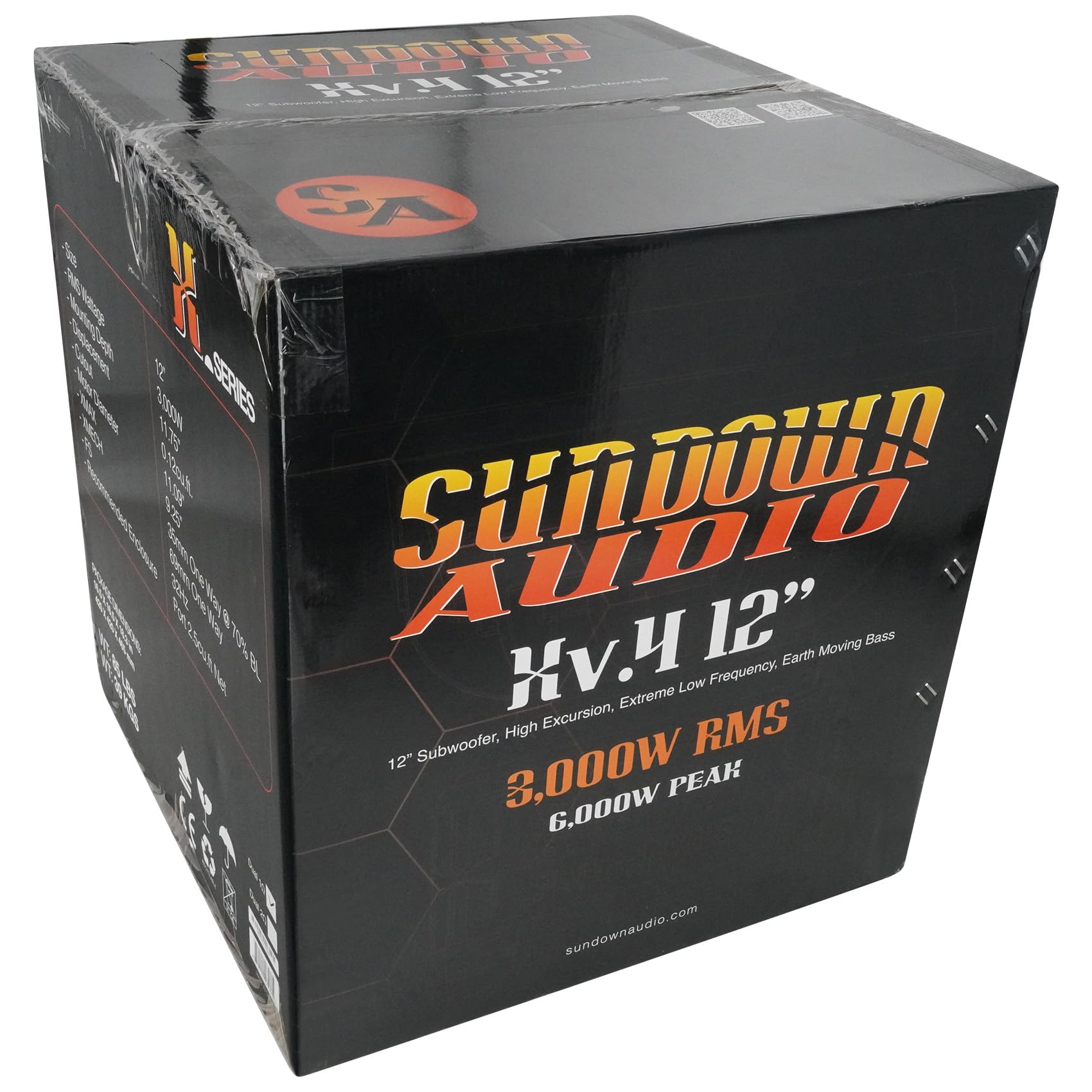 12" Sundown Audio X v.3 Subwoofer – Dual 1 Ohm, 2500W RMS/5000W Peak, 3" VC, 30mm Xmax, Mega-Roll v.2 Surround, Triple Stack Magnet, Deep Bass SPL Sub for Ported Enclosures