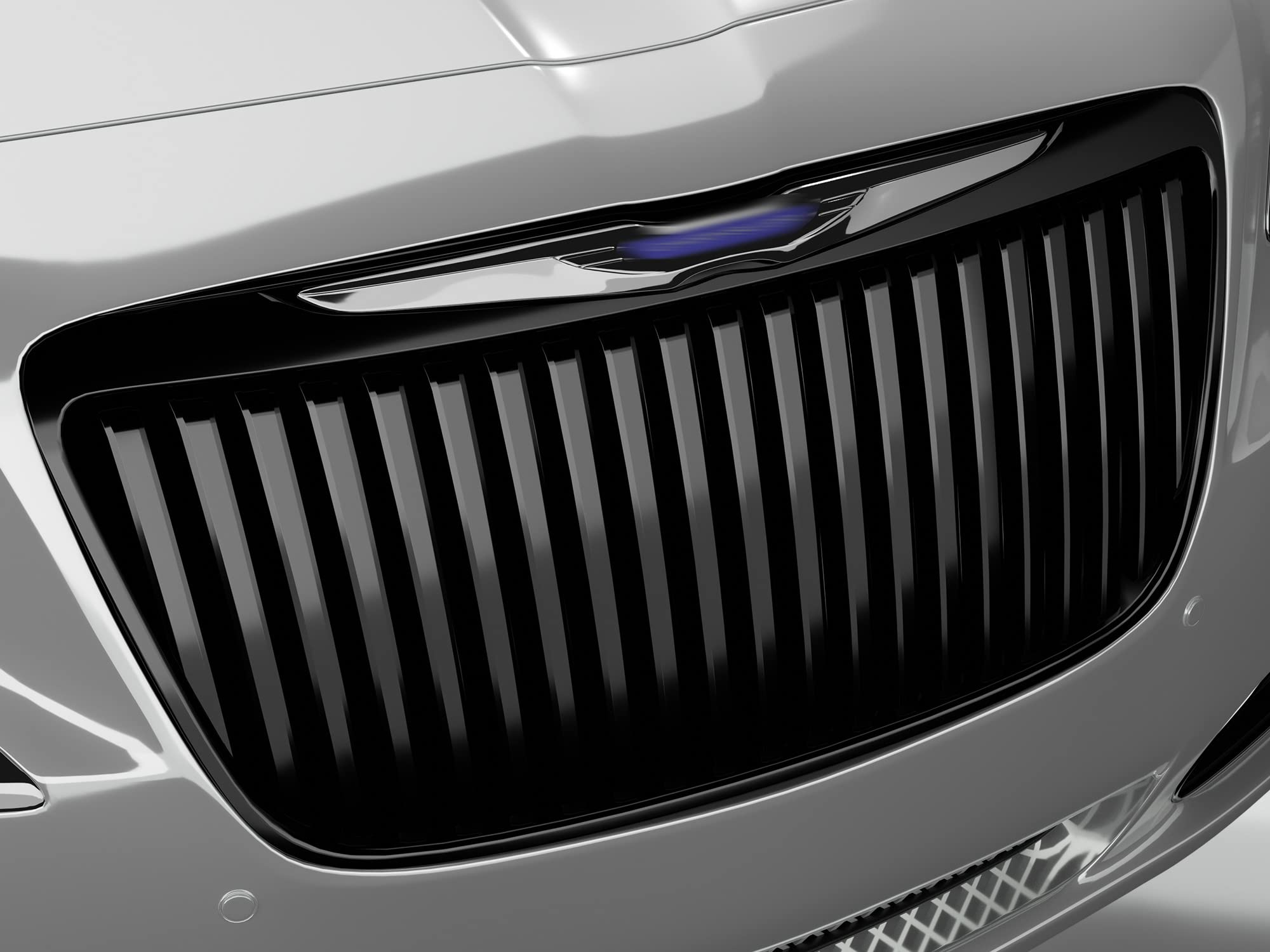 Vertical Front Hood Grille Armordillo USA 7147546 - Gloss Black 2011-2014 Chrysler 300/300C