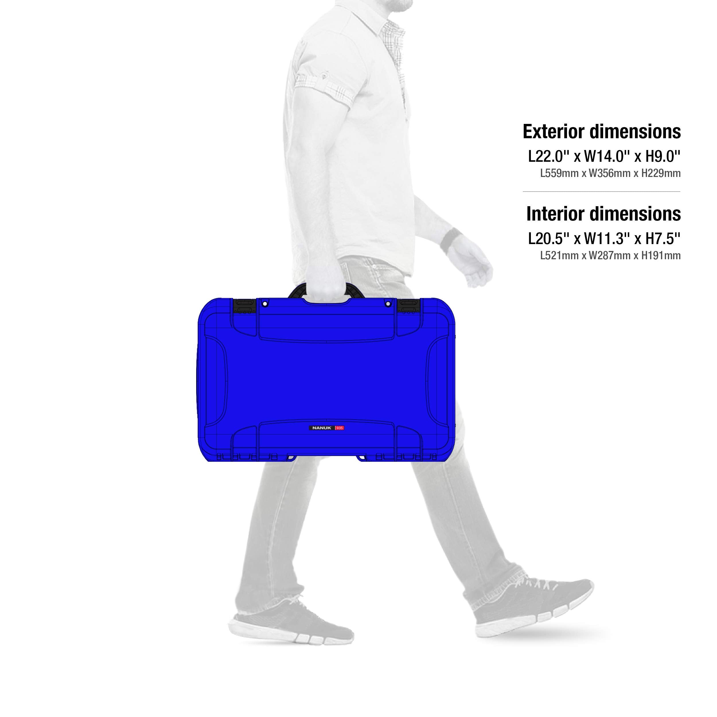Protective Travel Case Nanuk 935 for 3 Bottles of Wine w/Wheels and Extendable Handle, TSA Approved - Blue (935-3BTLS8)