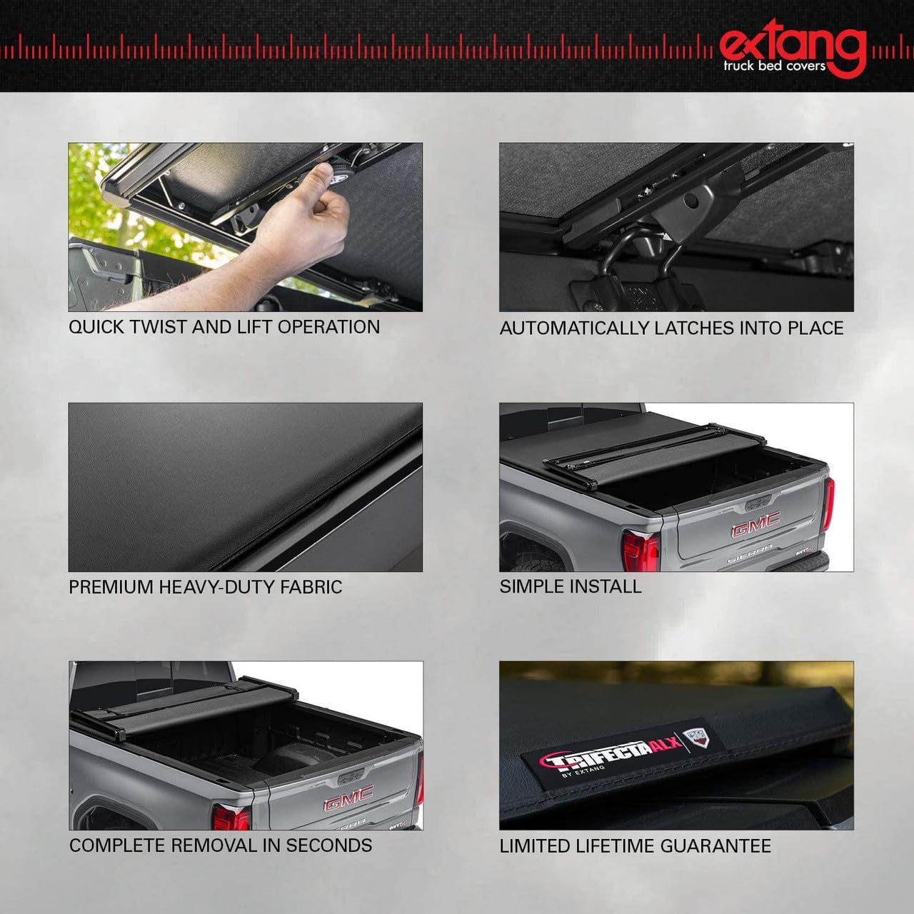 Extang Trifecta ALX Soft Folding Truck Bed Tonneau Cover | 90424 | Fits 2019-2023 Dodge Ram 1500 w/RamBox 5' 7" Bed (67")